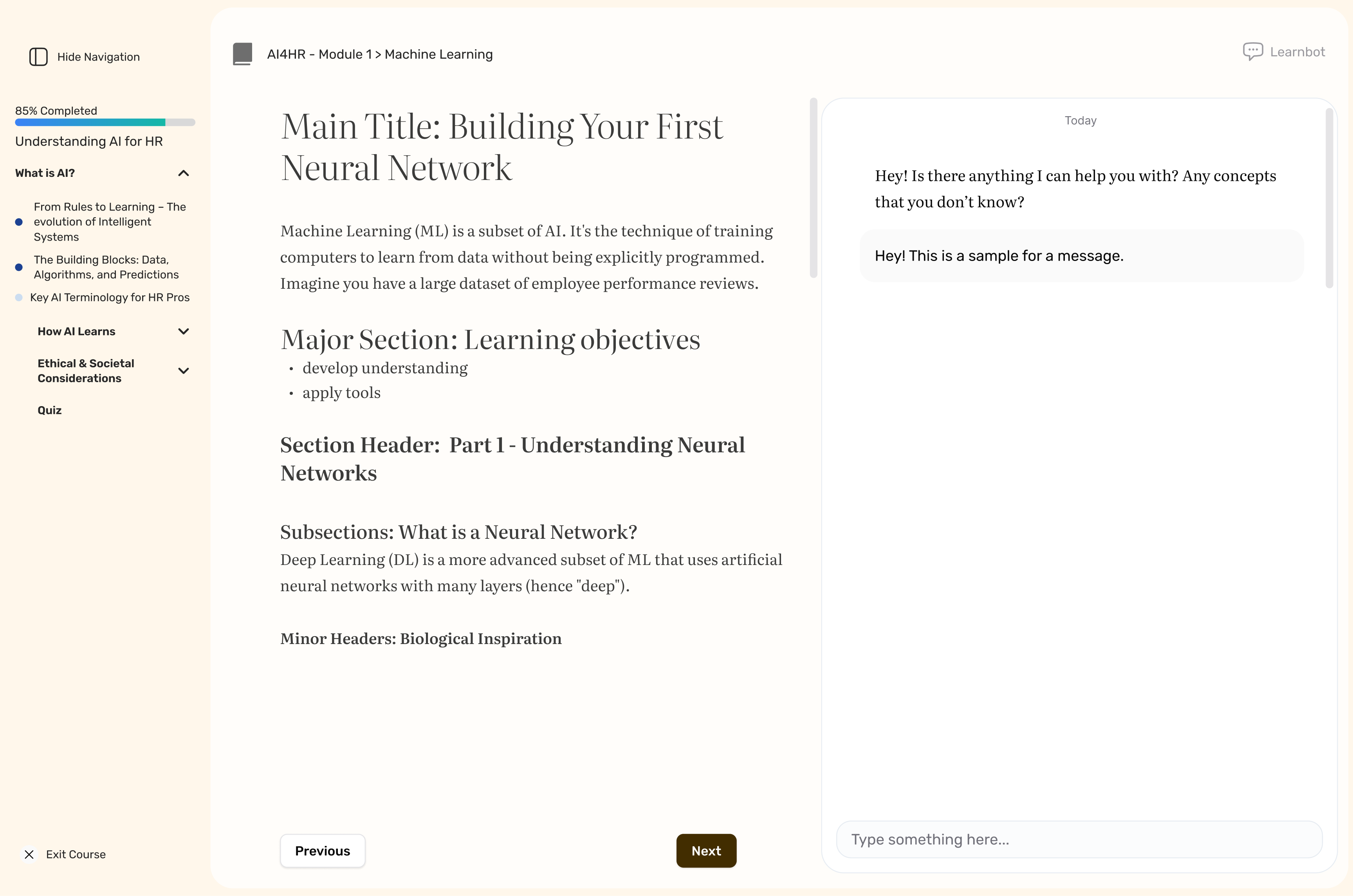 Lumino learning platform screenshot